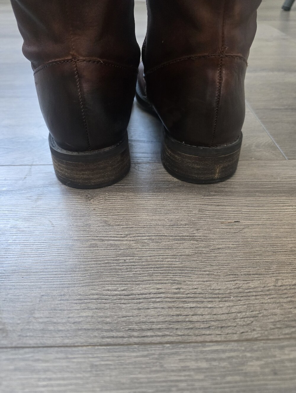 Vince Camuto Fenton Riding Boots Distressed Finish Lace Up Buckles Sz 7 - Picture 13 of 14